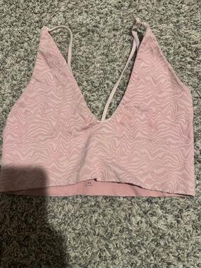 Tilly's Light Pink Wave-Texture V-Neck Bralette